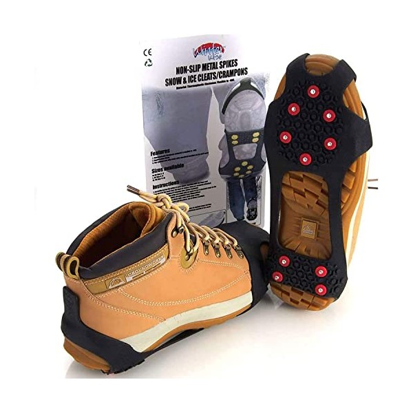 Winter Wise 10-STUD Ice Snow Grips, Anti Slip Winter Ice