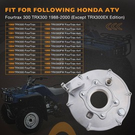 Rear Brake Backing Plate & Bearing Seals Kit Compatible with Honda Fourtrax 300 TRX300 TRX300FW 2x4/4x4 1988-2000, Replace# 43100-HC4-010, 43010-HM5-A10, 91052-HB3-771