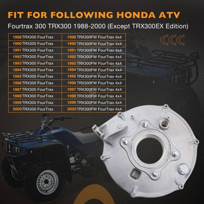 Rear Brake Backing Plate & Bearing Seals Kit Compatible with
