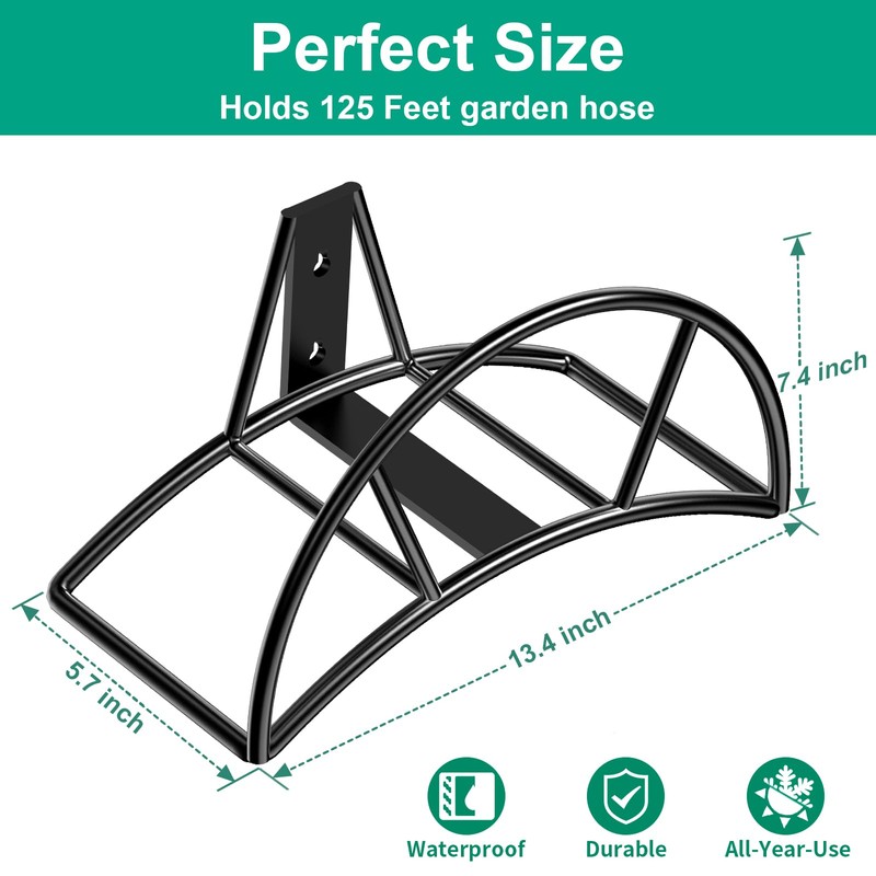 TomCare Garden Hose Holder Wall Mount, 150FT Capacity Water Hose