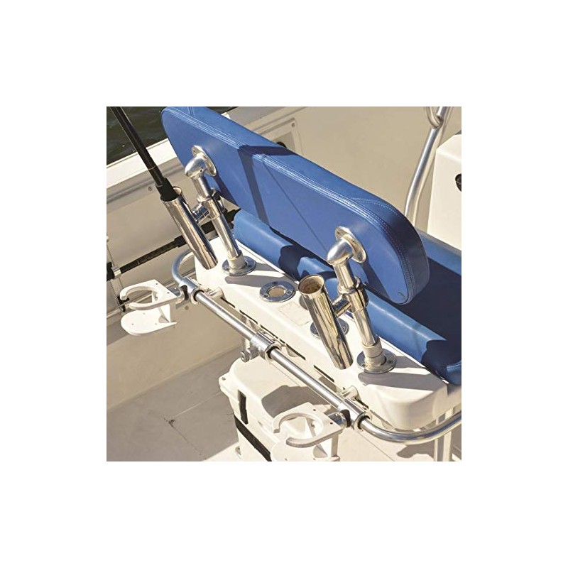 CLAMP-ON ADJUSTABLE ROD HOLDER FOR 7/8" & 1" TUBE, Stainless