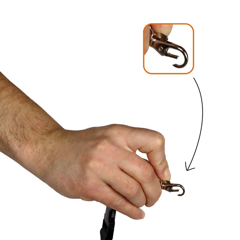 Karteo® lanyard with carabiner hook and buckle, lanyard, 20 mm,