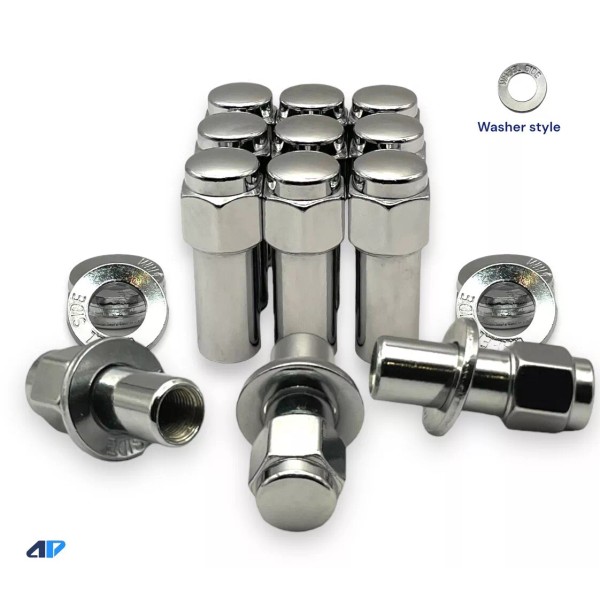 White Knight Wheel Accessories 20-Lug Nuts 7/16 Closed End Chrome