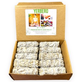(Pack of 20)-Yerbero - Premium 4 Inches Long California White Sage. 20 Hand Tied Bundles Smudging Kit for Home Cleansing, Meditation. Purifying Ceremonial Ritual