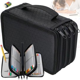 Mikqky Federmäppchen Große 72 Slots, Etui, Federmäppchen Jungen, Federmäppchen Schwarz, Federmappe Für Schule Studenten, Federmäppchen Mit Reißverschluss, Große Kapazität Pencil Case (Schwarz)
