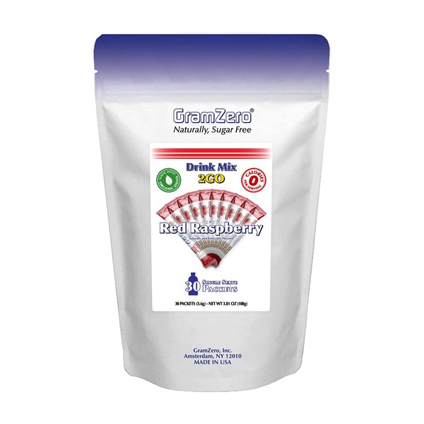 GramZero 2GO Sticks - Red Raspberry, Zero Calorie Sugar Free