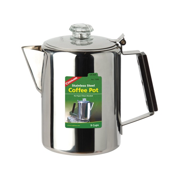 Coghlan's 9-Cup Stainless Steel Coffee Pot, Silver
