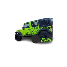 Benini Design Studio Mud Splash Graphics - FITS 2007 and up Jeep Wrangler Vinyl Decal Graphic Sticker Compatible with Wrangler JK JL 2 Door 4 Door fit Any Year/Model Vehicle (Gloss Black)