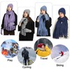 Enwokran Winter Unisex Beanie Hat Scarf Gloves Set, Elastic Knitted