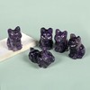 Justinstones African Amethyst Crystal Carved 40mm Cat Statue for Healing