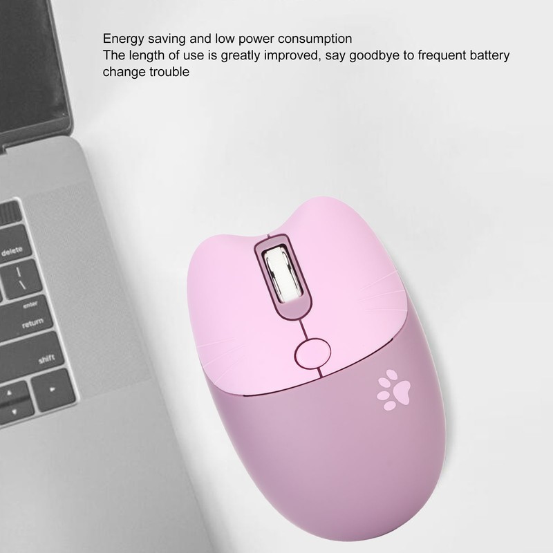 2.4G Cat Wireless Mouse Mute USB Receiver Cute Portable 3
