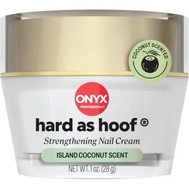 Crema de fortalecimiento de uñas Hard As Hoof con aroma de coco y crema para el crecimiento de uñas que evita divisiones, roturas, grietas y fortalece las uñas, 1 oz, paquete de de 1