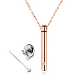 MUERDOU Ashes Necklace Cremation Jewelry Keepsake Holder Memorial Locket Cylinder Urn Necklace for Ashes Pendant