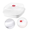 DOITOOL Microwave Steamer 8.27X8.27X4.33In Square Plastic Food Steamer with Ventilated
