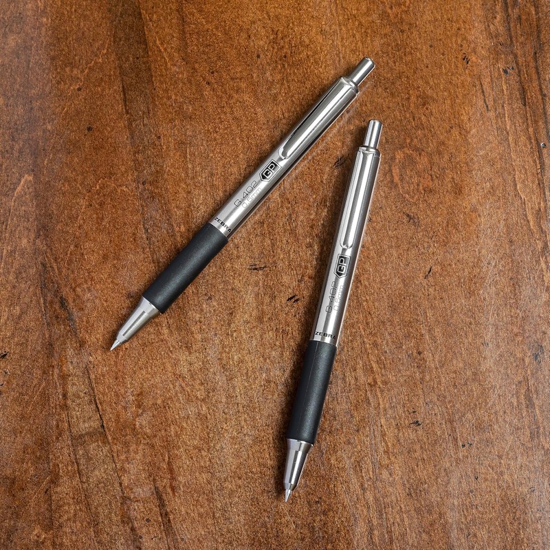 Zebra Pen STEEL G-402 Retractable Gel Pen - 0.5mm Fine