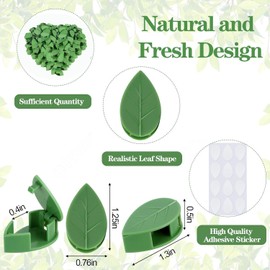 7Queen 100PCS Plant Climbing Wall Fixture Clips, Plant Fixer Invisible Wall Vines Fixing Clips with Acrylic Adhesive Sticker, Self-Adhesive Hook Plant Vine Support Holder