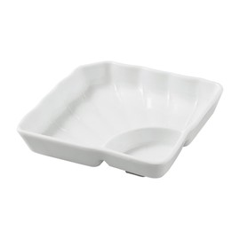 Fukui Craft 83361230 Fan Plate with Sauce, White Gloss