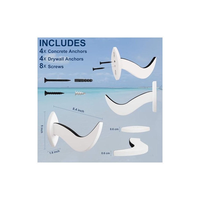 Hang 11 Surfboard Wall Mount - Stylish Wooden Rack for