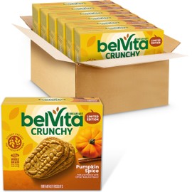 belVita Breakfast Bars Biscuits, Pumpkin Spice, 30 Total Packs, 6 Boxes (4 Biscuits Per Pack)