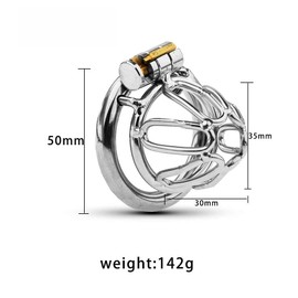 Stainless steel skeletonized cage for men Multi-size fits most men A46 (Concealed lock, 50mm)
