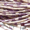 ABCGEMS North American Snowy-White Wampum Shell Beads with Lavender Tone