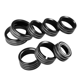 A ABSOPRO AC Radio Switch Knob Cover for Chevy Silverado 2014-2018 Air Conditioner Switch Decor Aluminum Alloy Black (Set of 8)