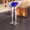Rolling Acrylic Podium Stand Adjustable Podium Lectern Stand with Lockable