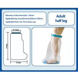 DESTRIC Non-Slip Waterproof Leg Cast Cover for Shower,Cast and Bandage Protector for Bathing,Watertight Plastic Protection Reusable Seal for Broken Leg Knee Foot Ankle Wound