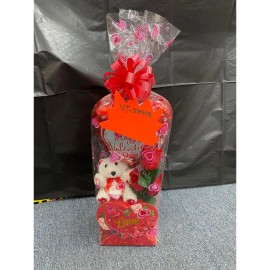 EB SM Heart-Shaped Gift Box with 9\" BLN for Valentine's Day Supplies