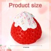 BOXOB Strawberry Squishy Toy, Large Cream Strawberry Squeeze Toy, Handmade