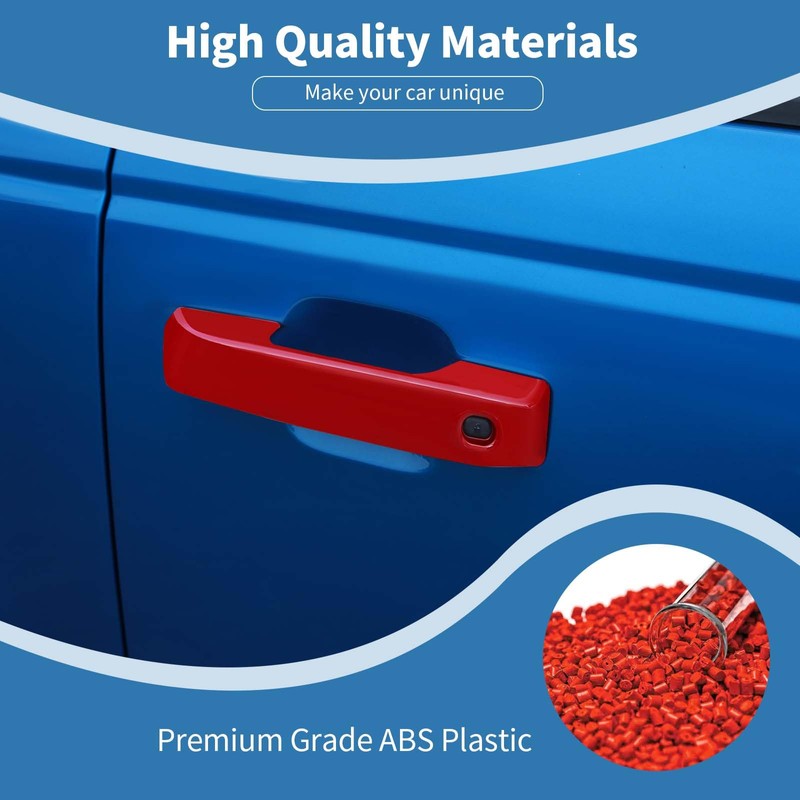 PDKLIN for Bronco Door Handle Cover Trim Red Fit for