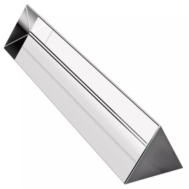 Amlong Crystal Optical Glass Triangular Prism for Teaching Light Spectrum or Photography  - 8 in