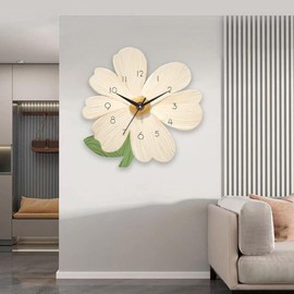 Modern Wall Clock,Cartoon Flower Shape Silent Clock,Flower Petal Design Wall Clock,Simple Wall Hanging Clock Decorative Clocks for Home (C,Diameter 30cm)