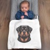 Azeeda 'Rottweiler Dog Portrait' Cotton Baby Blanket/Shawl (BY00037045)