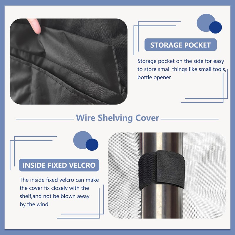 Exokugo Wire Shelf Cover,600D Heavy Duty 100% Waterproof Shelf Covers