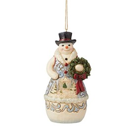 Jim Shore Heartwood Creek - Victorian Snowman with Wreath Hanging Ornament