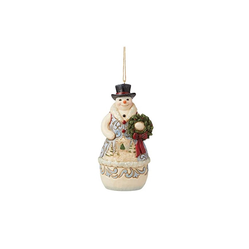 Jim Shore Heartwood Creek - Victorian Snowman with Wreath Hanging