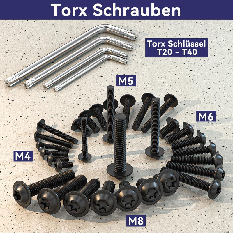 Pack of 20 Pan Head Screws, Torx Pan Head Screws,