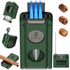 XIFEI Torch Lighter with Triple Jet Flame, Cigar V Cutter,