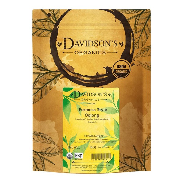 Davidson's Organics, Formosa Style Oolong, Loose Leaf Tea, 16-Ounce Bag