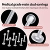 SMLBJUTE 24 Pcs Clear Piercing Retainers for Surgery Round and