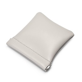 Oirlv 2PCS Grey Jewellery Pouch Jewellery Organiser PU Leather Pouch for Coins Brooch Badge Keys