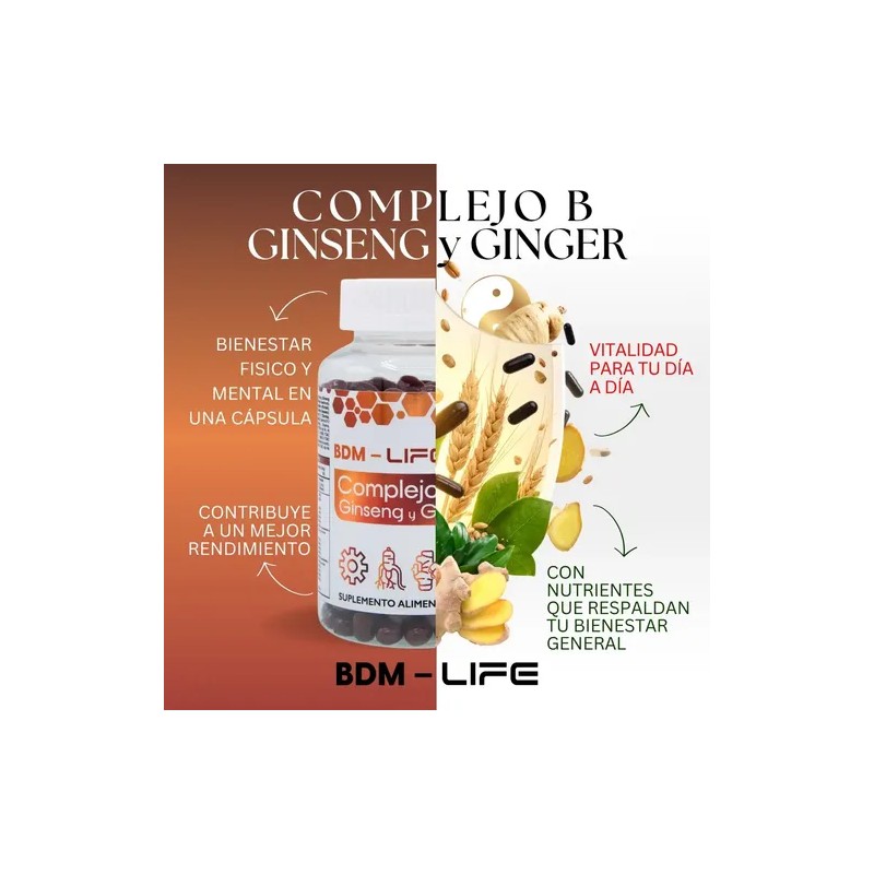 Complejo B Con Ginseng Y Ginger, Suplemento Bdm - Life