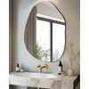 Irregular Frameless Bathroom Mirror,24 x 36 Inch Asymmetrical Wall Mirror