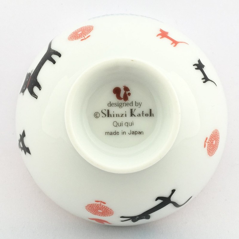Ogura Pottery tubutubu Rice Bowl Small Cat's Café 77091