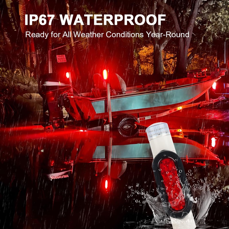 WUSHIXAN 2Pcs Boat Trailer Guide on Post Pipe Light Set,