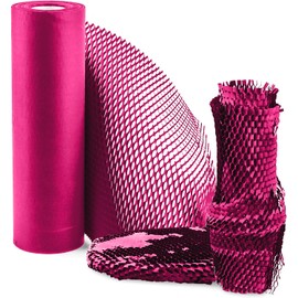 Honeycomb Packing Paper,11.5" x 164' Honeycomb Cushioning Wrap Roll Honeycomb Packing Paper Wrap,Eco-friendly Packaging Paper Kraft Paper Bubble Paper (Rose)