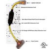 ShockGuard Portable GFCI Extension Cord | 2-Foot 12/3 Gauge SJTW