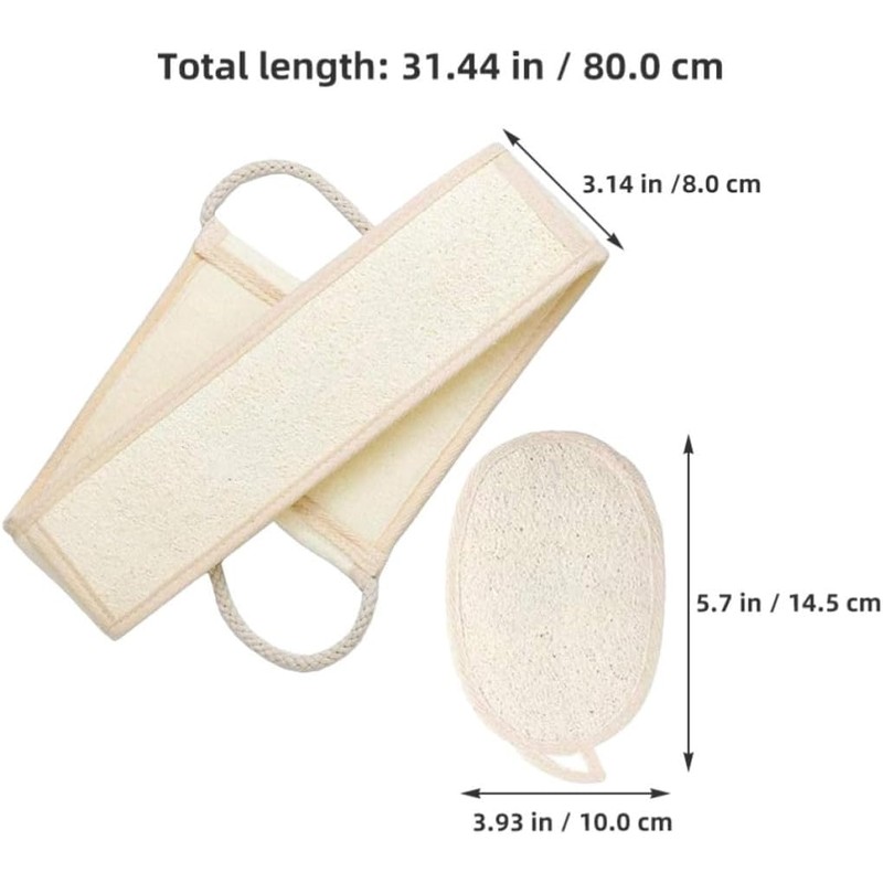 2 Piezas Esponja Vegetal de Luffa, Beige Natural