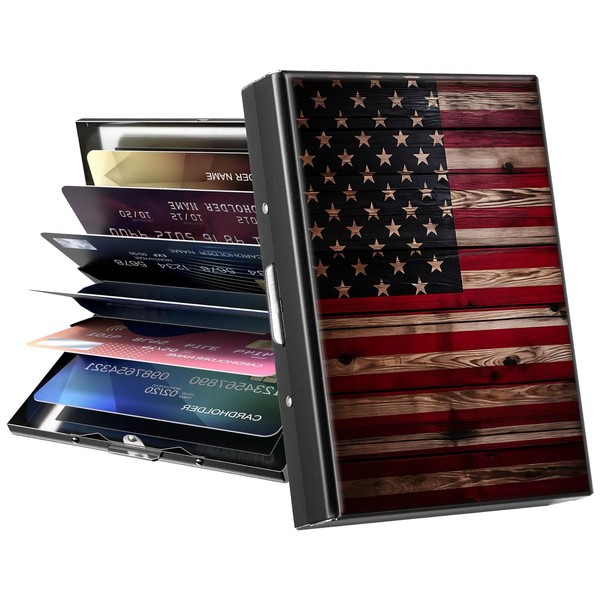 GFRGTFHYT Credit Card Holder, Mini RFID Blocking Metal Card Wallet